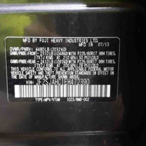 2014 SUBARU FORESTER STEERING GEAR RACK - 89563