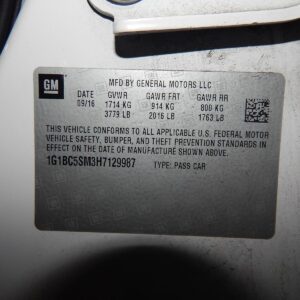 2017 CHEVROLET CRUZE RADIO AUDIO - 1000623655