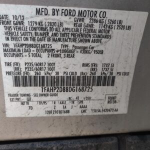 2013 FORD TAURUS RADIO AUDIO - 1000687075