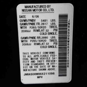 2006 INFINITI INFINITI_FX_SERIES DRIVE SHAFT FRONT - 47508